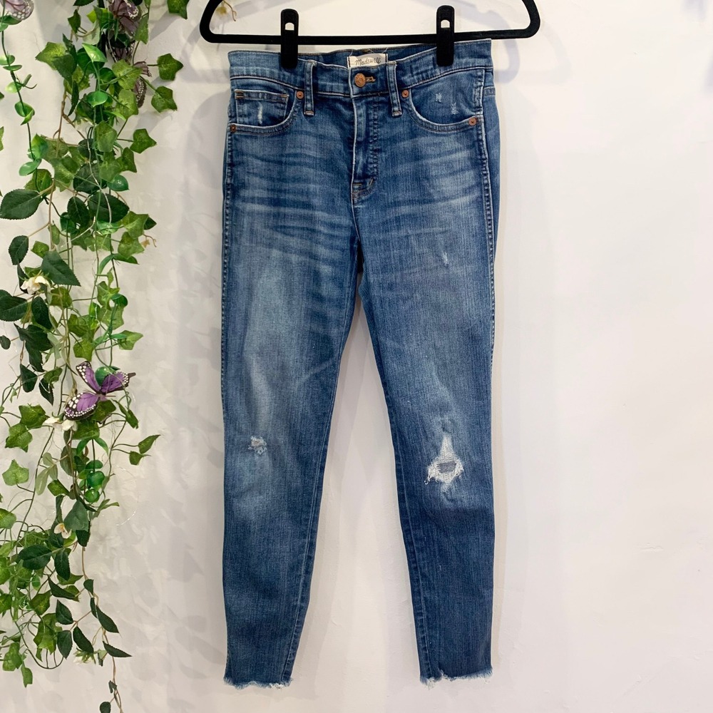 Madewell 9" High-Rise Skiny Distressed Medium Wash Jeans‎ Size 26